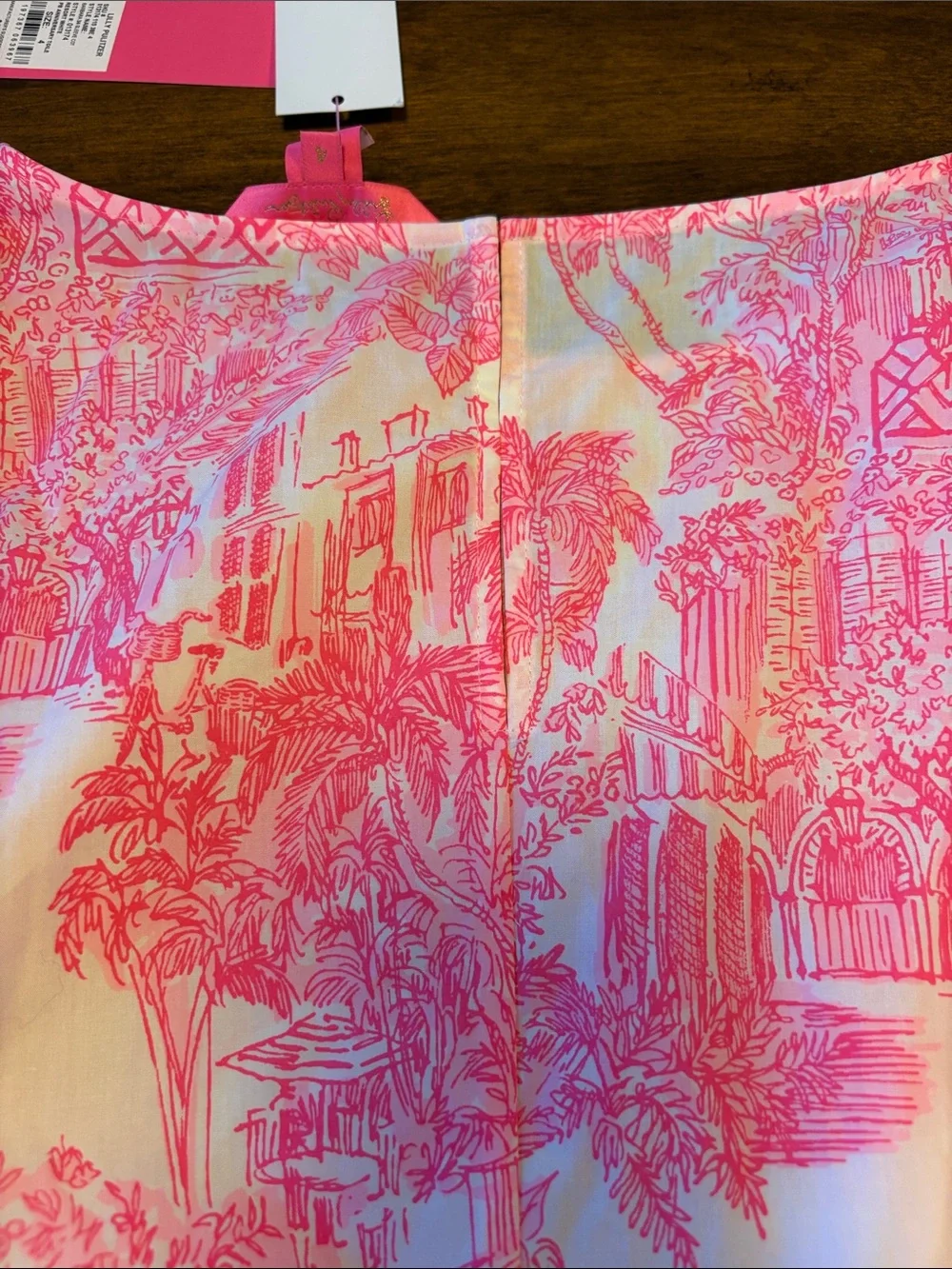 Lilly Pulitzer Barbara 3/4 Sleeve Cot White and Hot Pink